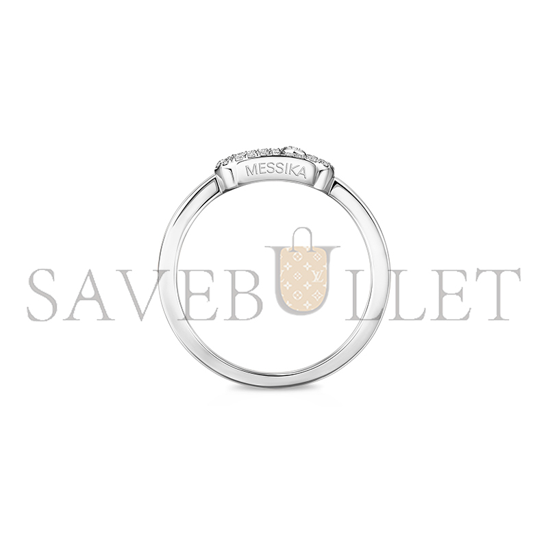 Mes1kaa move uno half pavÉ ring white gold d1am0nd ring 04705-wg